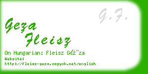 geza fleisz business card